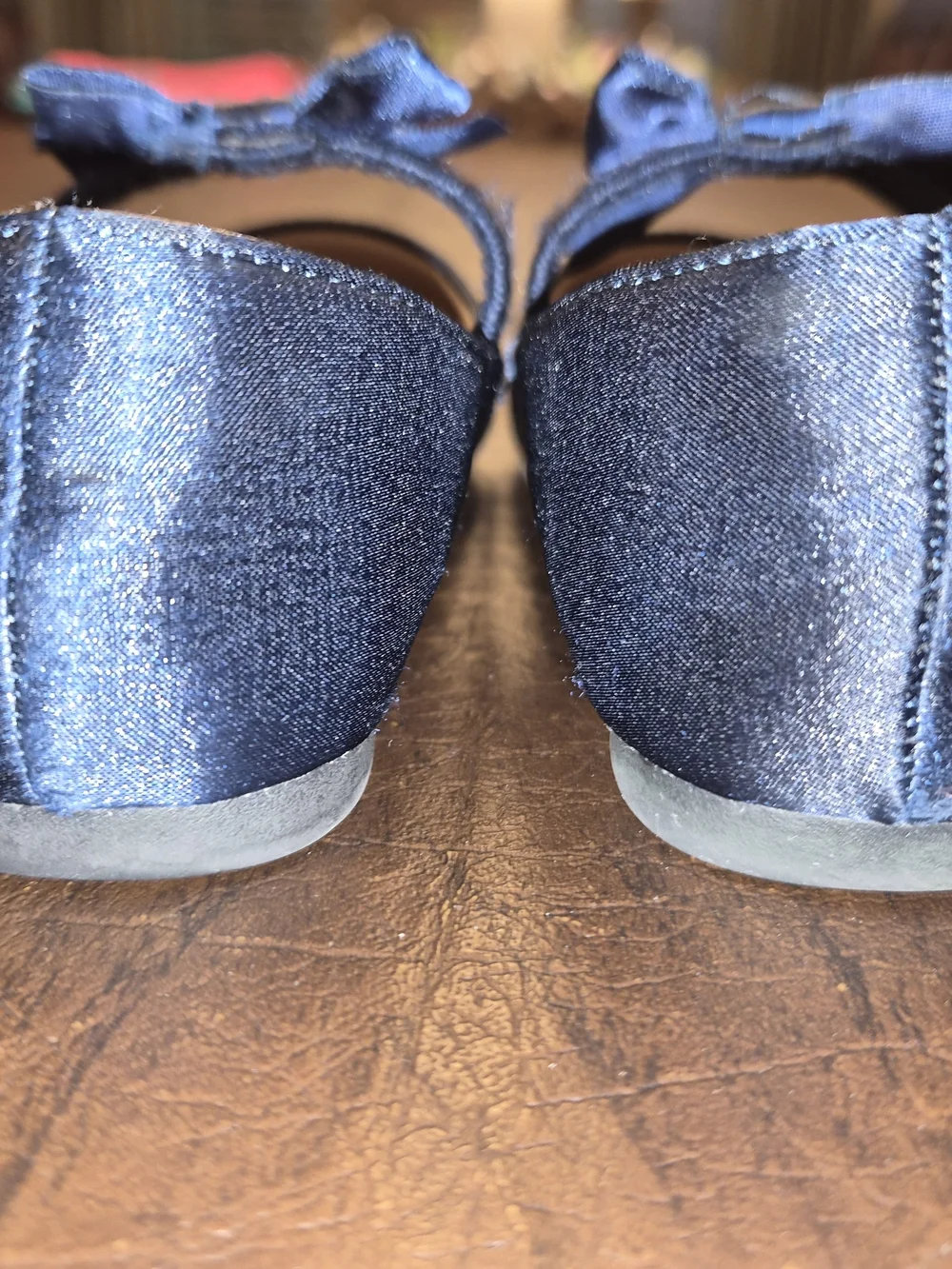 Dream Pairs Navy Velvet Mary Jane Shoes for Toddlers Ballerina Bow Flats Sz 7